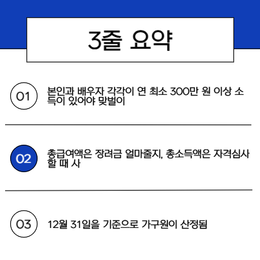 2026 반기 근로장려금, 부부 둘 다 소득이 있는데 홑벌이가 될수도 있다고 - 단독가구, 홑벌이, 맞벌이 구분 방법_핵심요약