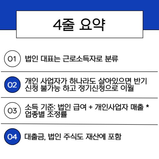 2026년 반기 근로장려금 복수사업자(법인사업자+개인사업자) 위한 신청 가이드_핵심 요약